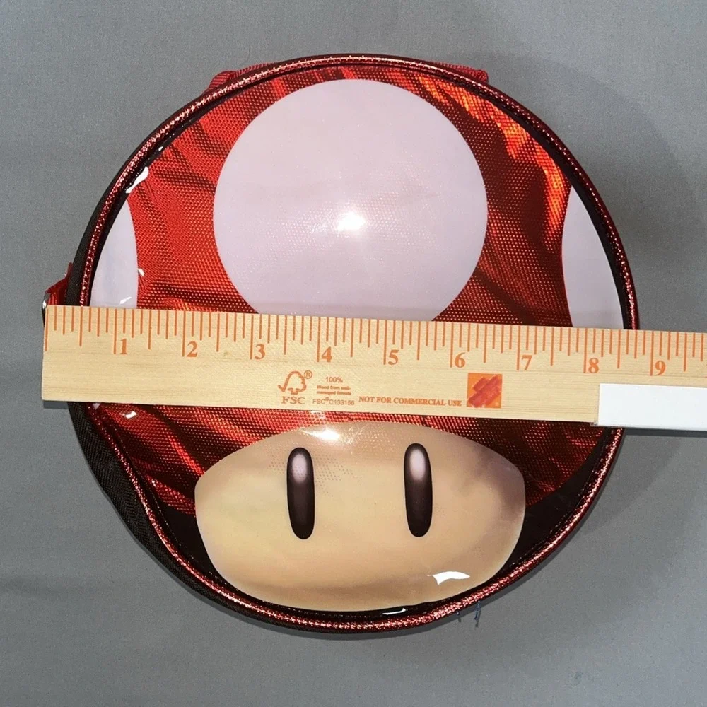 Super Mario Bros Mushroom 9 Inch Insulated Metallic Shimmer Lunch Tote Bag